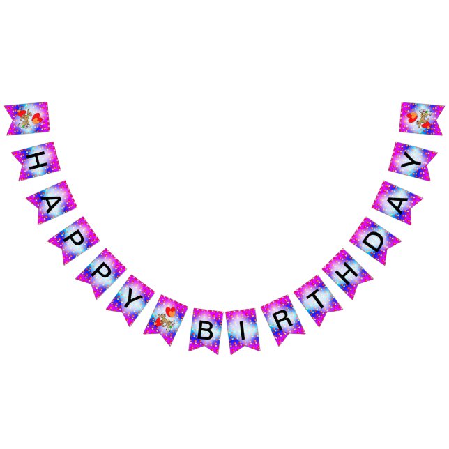 Hearts Pattern Cat & Dog Birthday Bunting Banner (All)