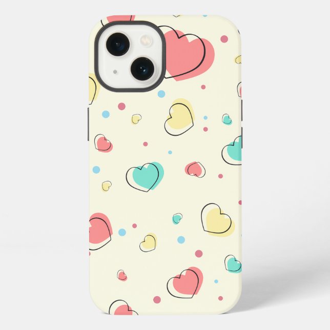 Hearts Pattern – Cute Love Design Iphone Case (Back)