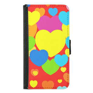Hearts Pattern Design Samsung Galaxy S5 Wallet Case