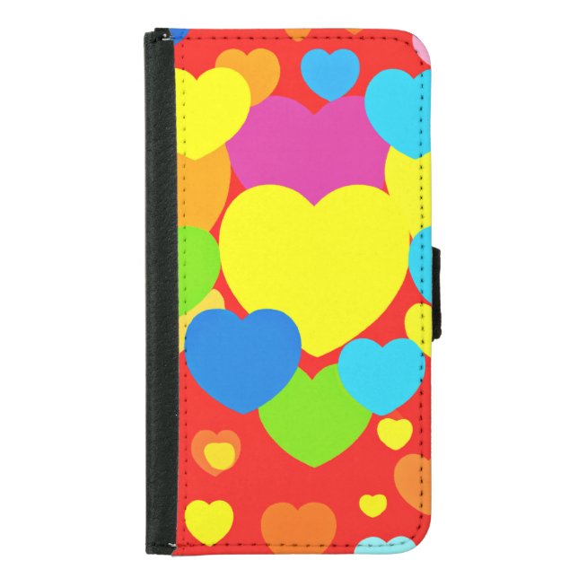 Hearts Pattern Design Samsung Galaxy Wallet Case (Front)