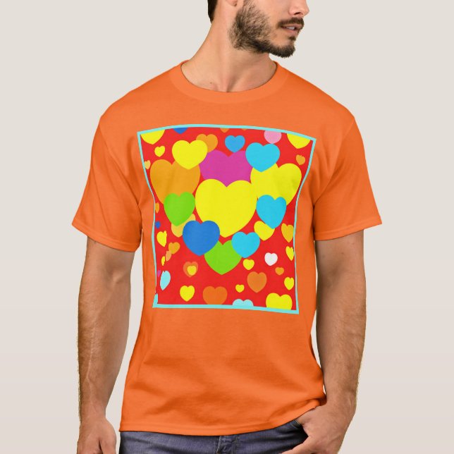 Hearts Pattern Design T-Shirt (Front)