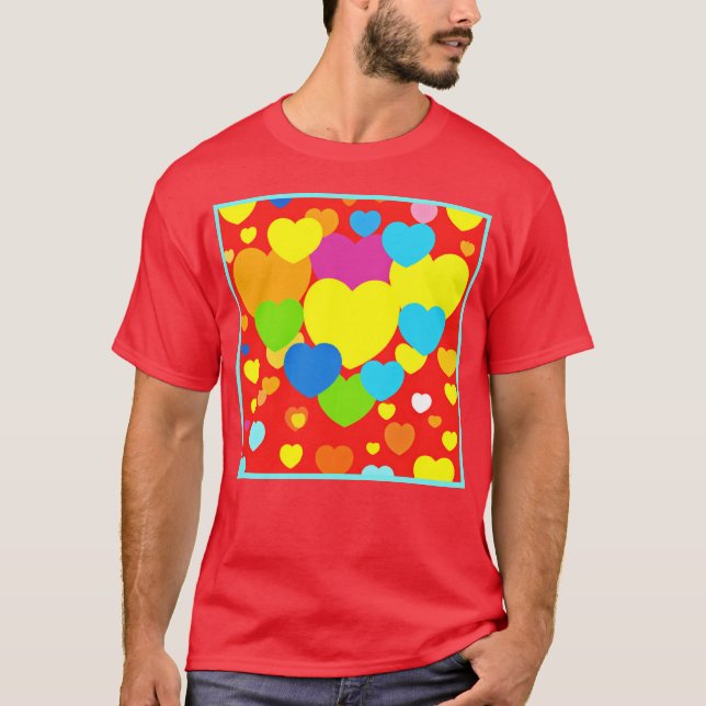 Hearts Pattern Design T-Shirt (Front)