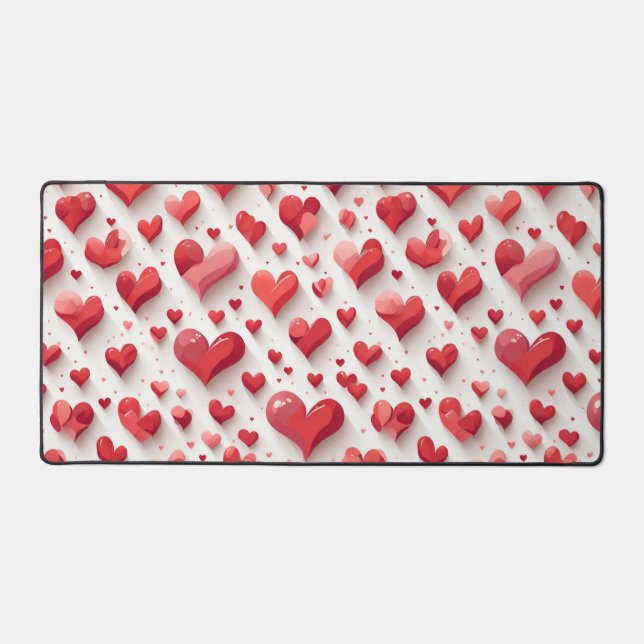 Hearts pattern desk mat (Front)