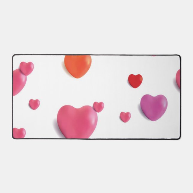 Hearts pattern desk mat (Front)
