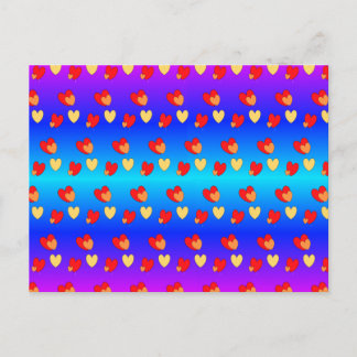 Hearts Pattern DIY Postcard