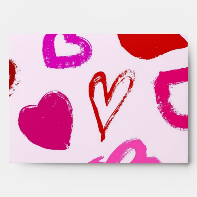 Hearts pattern envelope (Front)