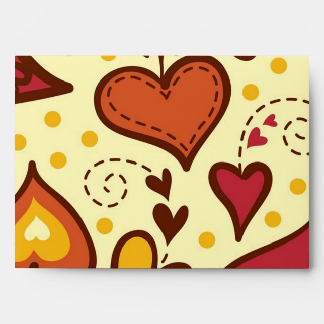 Hearts pattern envelope (Front)