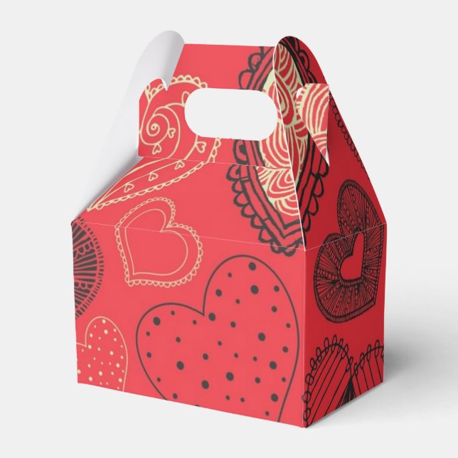 Hearts pattern favor boxes (Front Side)