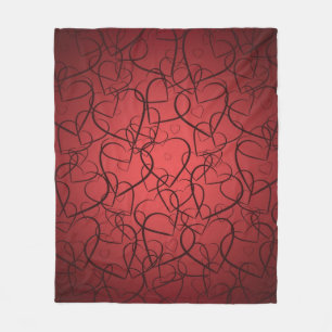 Hearts pattern fleece blanket