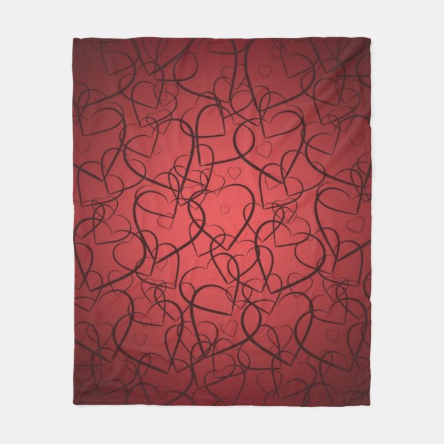 Hearts pattern fleece blanket (Front)