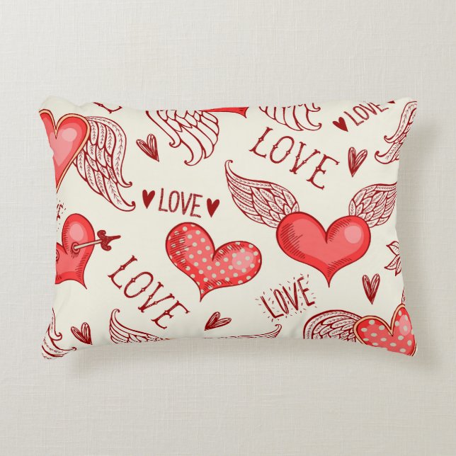 Hearts Pattern for Valentine's Day Accent Pillow (Front)