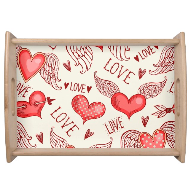 Hearts Pattern for Valentine's Day Serving Tray (Front)