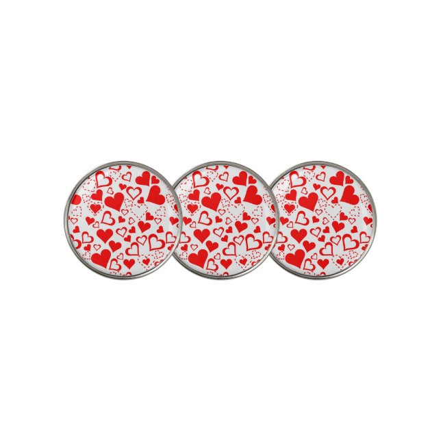 Hearts Pattern Golf Ball Marker (3 Up)