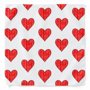 Hearts Pattern "Grunge" Look Bandana