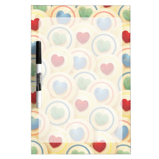 Hearts pattern in vintage style Dry-Erase board (Front)