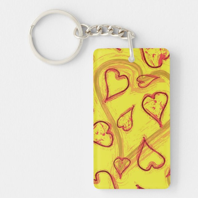 Hearts pattern keychain (Front)