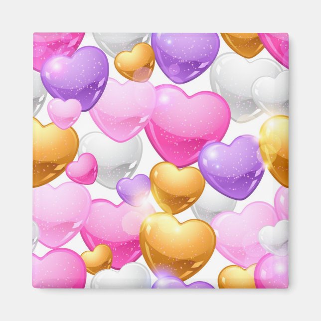 Hearts pattern magnet (Front)