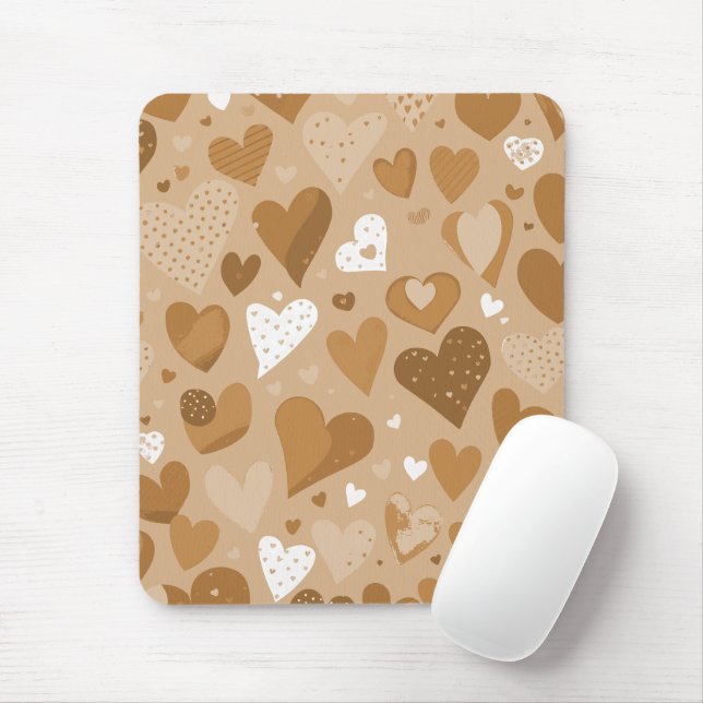 Hearts pattern. mouse pad (With Mouse)