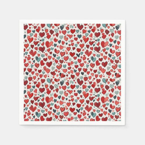 Hearts pattern napkins