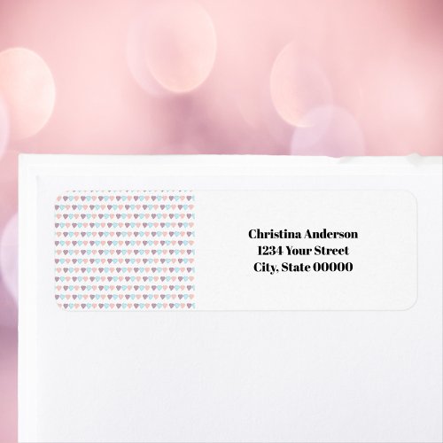 Hearts Pattern Personalize Return Address Label