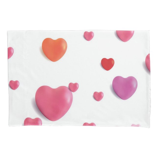 Hearts pattern pillow case (Front)