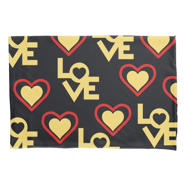 Hearts pattern pillow case (Front)