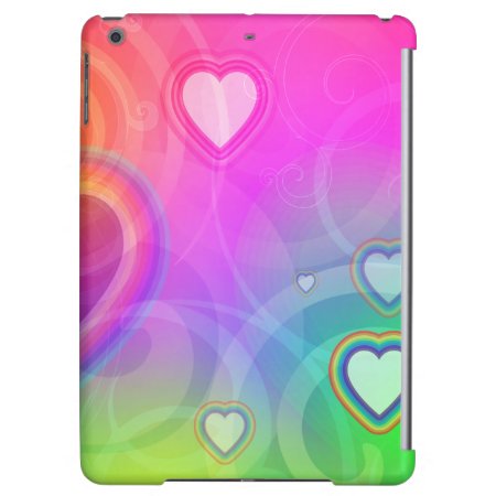 Hearts Pattern Pink Green Gradient Ipad Air Cover