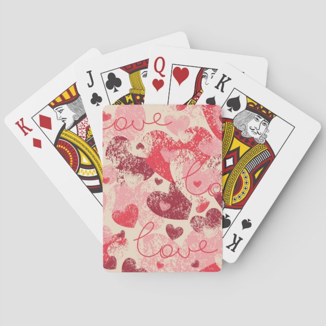 Hearts pattern poker cards (Back)