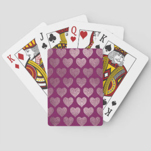 Hearts pattern poker cards