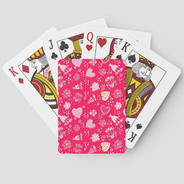 Hearts pattern poker cards (Back)