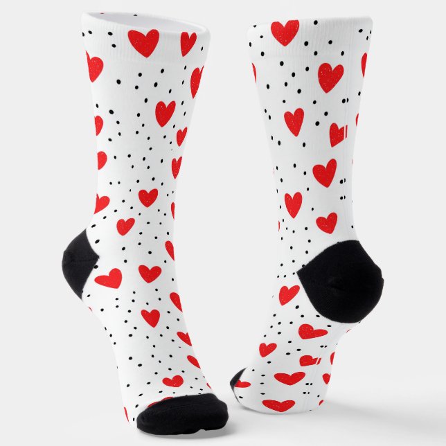 hearts pattern  socks (Angled)
