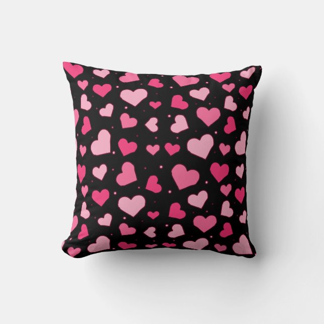 Hearts Pattern - St Valentine Inspired Throw Pillow (Front)