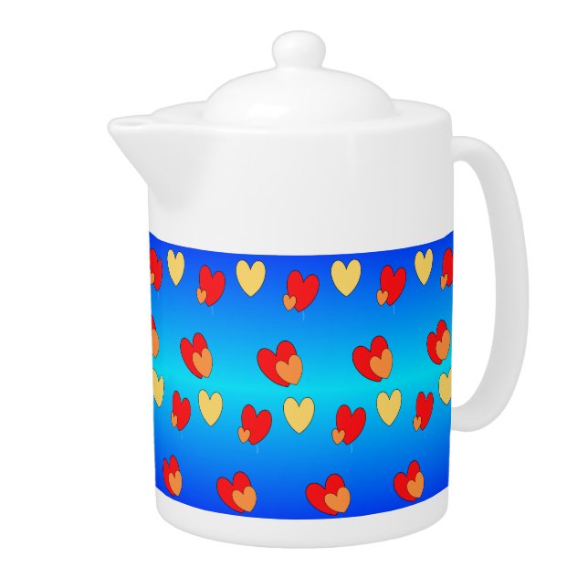 Hearts Pattern Teapot (Right)