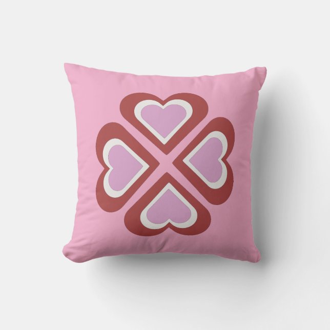 Hearts pattern throw pillow (Front)