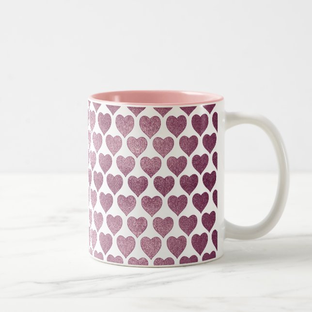 Hearts pattern Two-Tone coffee mug (Right)