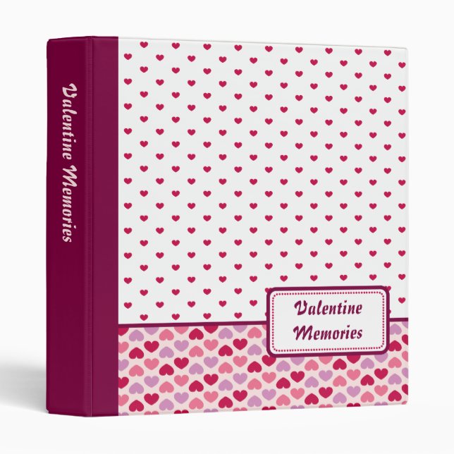 Hearts Pattern Valentine Binder (Front/Spine)