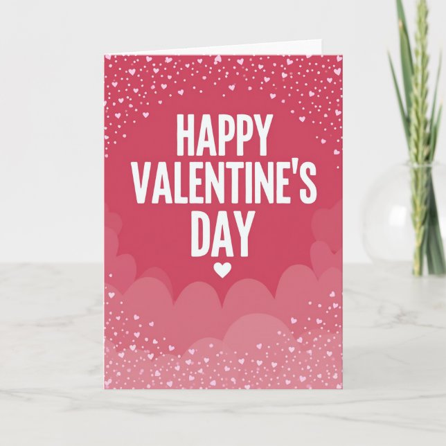 Hearts Pattern Valentines Day Card (Front)
