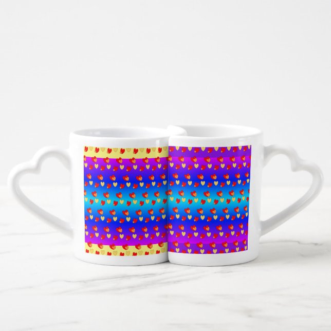 Hearts Pattern Valentines Heart Mug Set (Front Nesting)