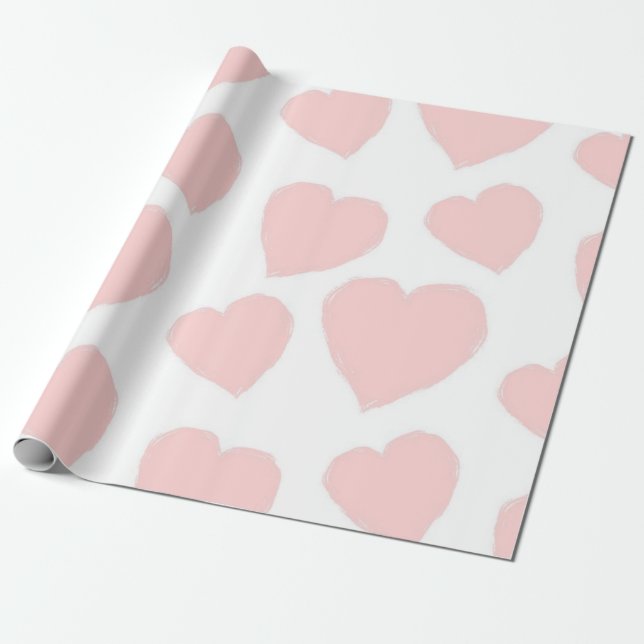 Hearts pattern wrapping paper (Unrolled)