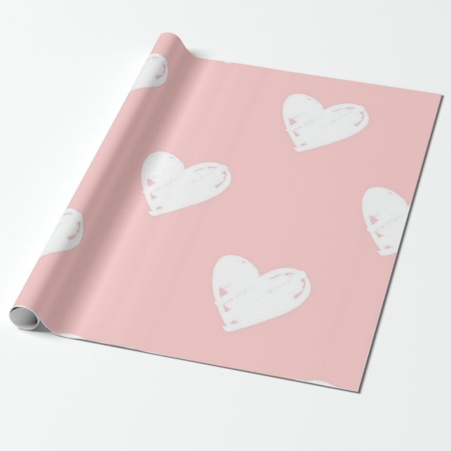 Hearts pattern wrapping paper (Unrolled)