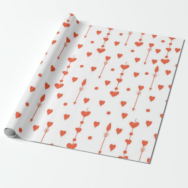 Hearts pattern wrapping paper (Unrolled)