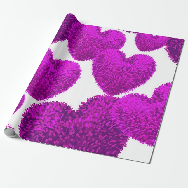 Hearts pattern wrapping paper (Unrolled)