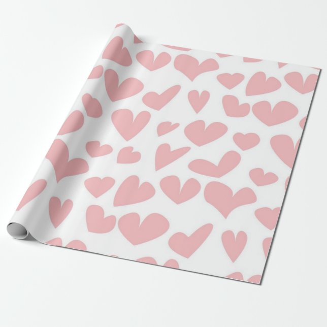 Hearts pattern wrapping paper (Unrolled)