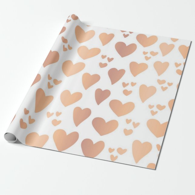 Hearts pattern wrapping paper (Unrolled)