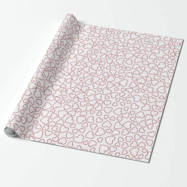 Hearts pattern wrapping paper (Unrolled)