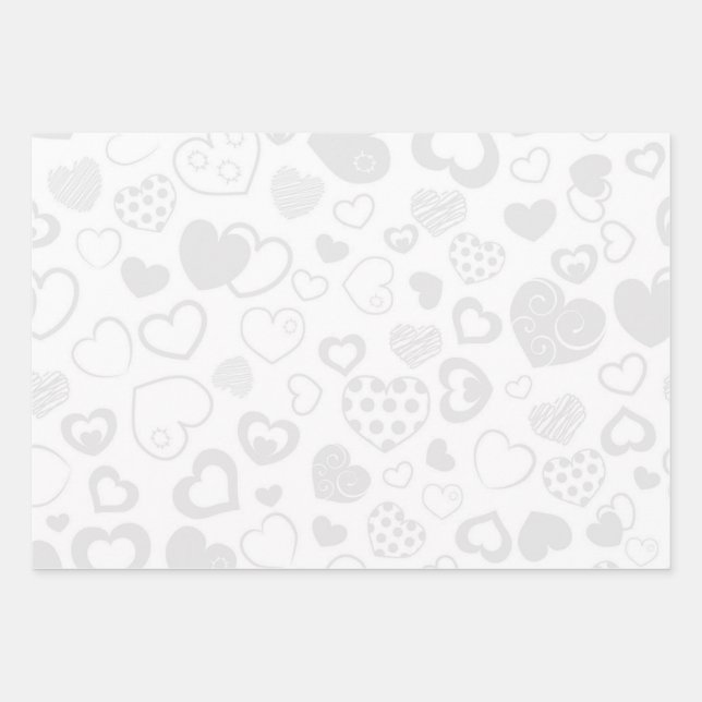 Hearts pattern wrapping paper sheets (Front)