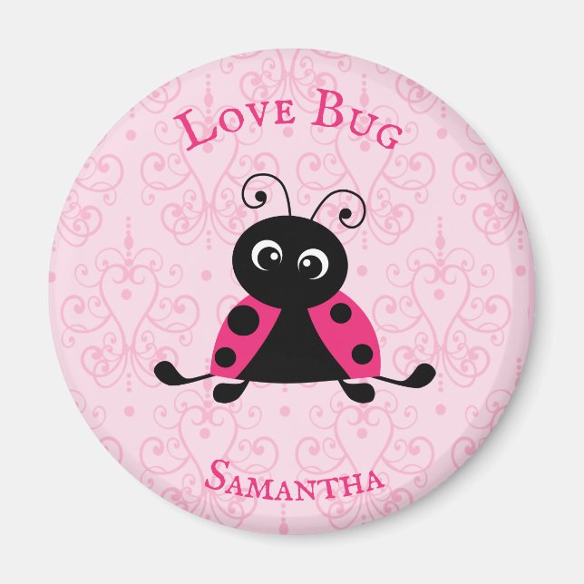Hearts Personalized Ladybug Magnet (Front)