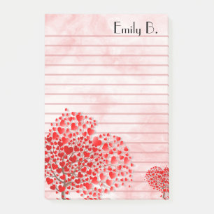 Hearts Personalized Lined Post-it Notes