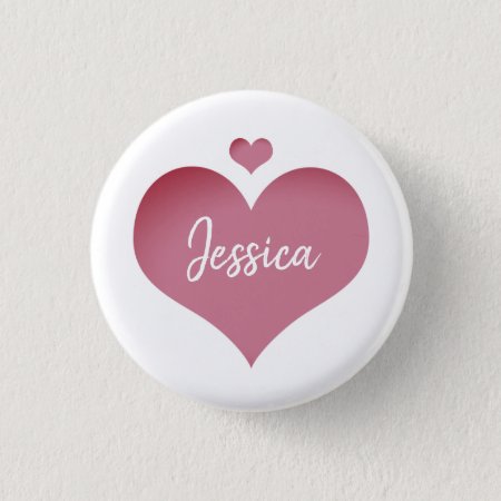 Hearts Personalized Name Button