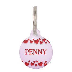 Hearts Pet ID Tag